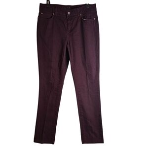 L.L. Bean Womens 10 Burgundy Jeans 5- Pocket Mid-Rise Slim Leg Classic‎ NWOT